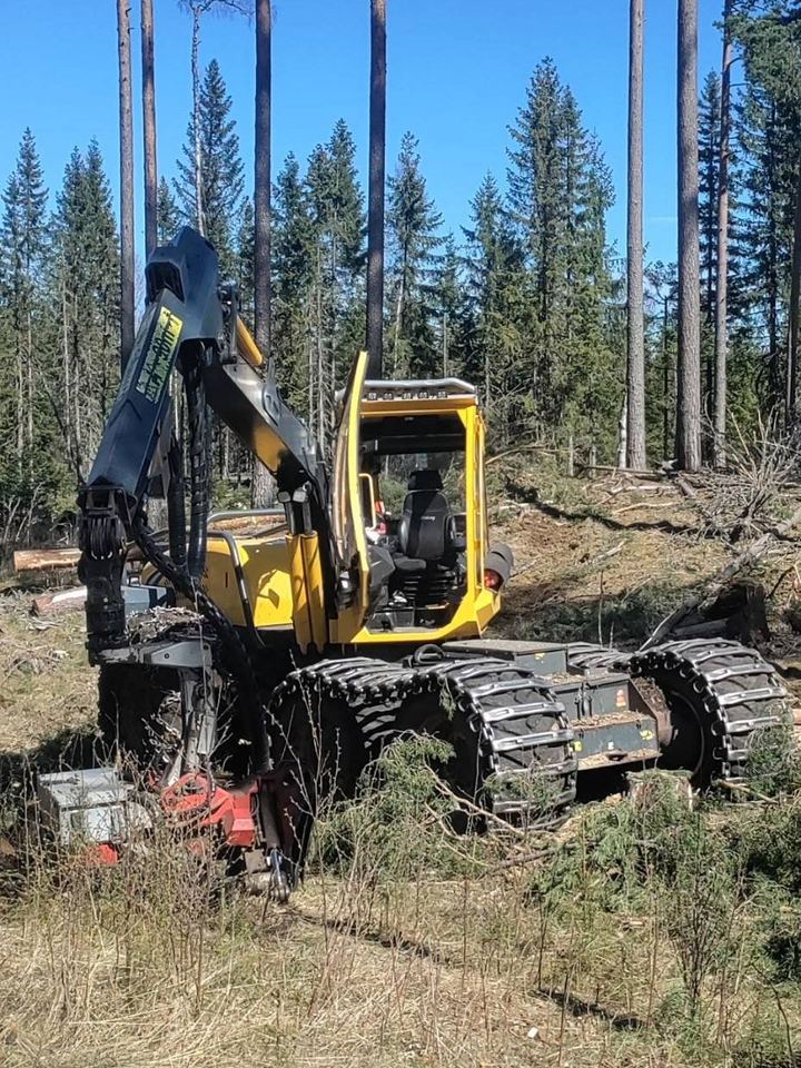 Dala Virkes Logistik’s Eco Log harvester in the forest in Dalarna